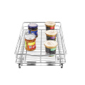 Kitchen storage cabinet system pull-out metal basket